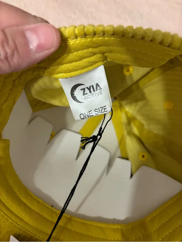 ZYIA Active Faith Corduroy Baseball Cap Yellow Adjustable One Size NWT - Image 6