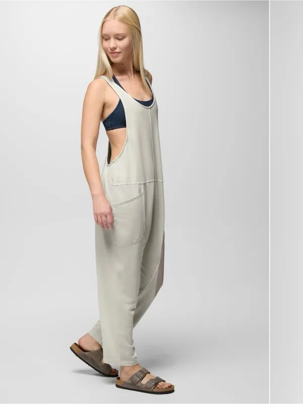 Prana Mindful Movement Jumpsuit Organic Cotton Blend Almond Size Large - Image 11