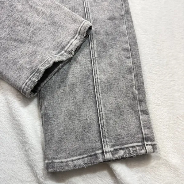Vervet Blue 30 Gray Stonewash Denim Jean Tapered Front Seam Utility Straight Leg - Image 4