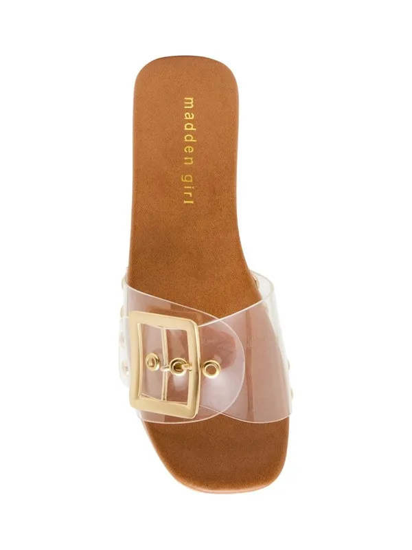 NWT Madden Girl Woodland Platform Block Heel Sandal WOOD03J1 Clear Brown 6.5M - Image 4