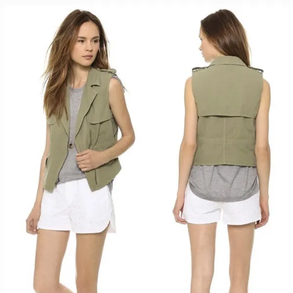 Madewell Modern Safari Utility Vest Olive Army Green Size Small - Image 2