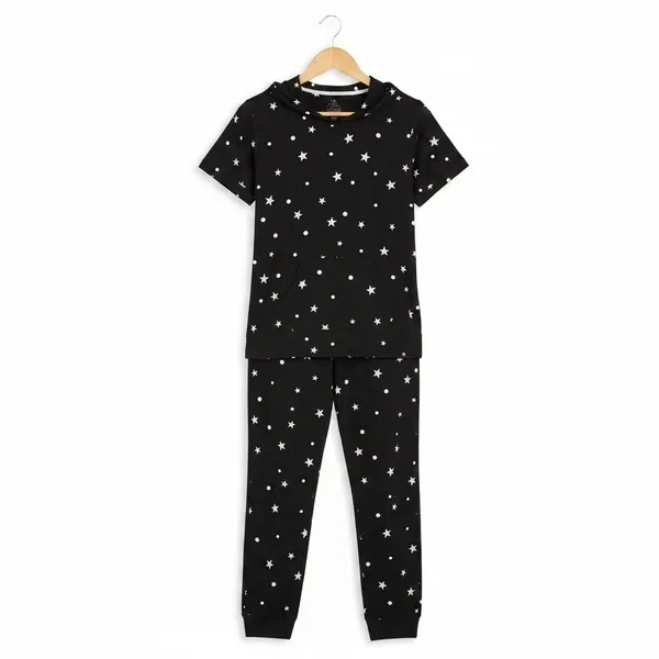 Secret Treasures Womens Pajama Set Size M Black 2-Piece Top Joggers Sleepwear - Image 2