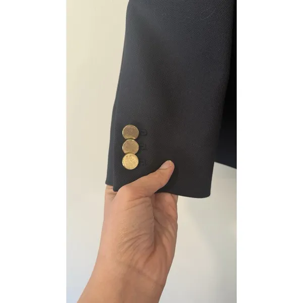 J.Crew Dover Double-Breasted 100% Wool Blazer Navy Blue Size 6 Petite 2824 - Image 7