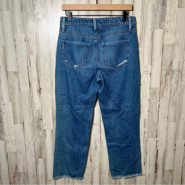 Paige Noella Straight Leg Denim Medium Wash‎ Distressed Womens Size 27 - Image 5