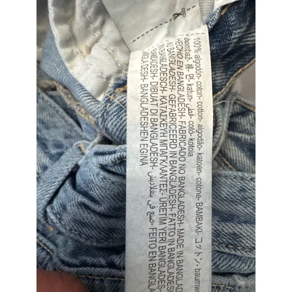 Zara Womens Wide Leg High Rise Jeans Medium Blue Cotton Denim Size 6 - Image 4