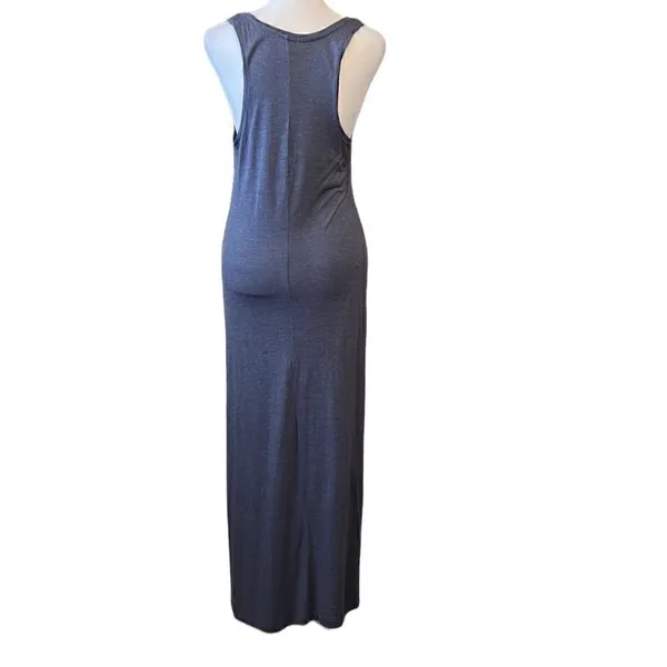 Blue size S sleeveless super soft T-shirt knit bodycon racer back maxi dress GUC - Image 3