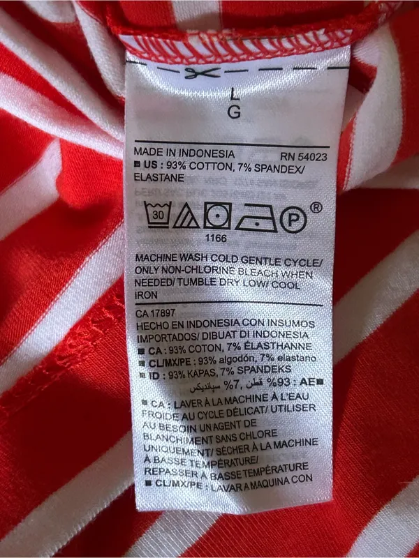 Old Navy Women’s Striped Orange & White Casual Tee Dress LG NWT - Image 11