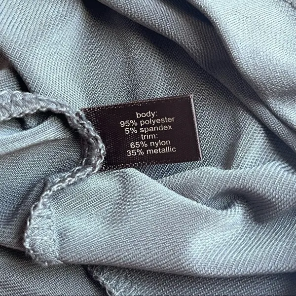 The Limited Sleeveless Top Blouse Silver Sparkle Trim GRAY Medium - Image 12