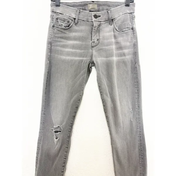 Mother The Looker Ankle Fray Grey Jeans Size 28 Distressed Last Chance Saloon - Image 10