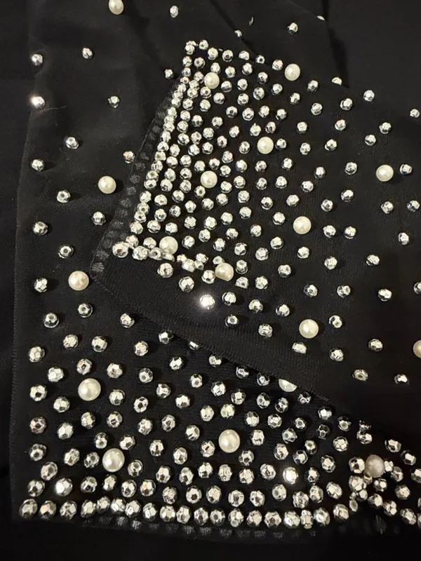 Vintage CHAUS Dress Faux Pearls Gemstones evening semi formal elegant - Image 7