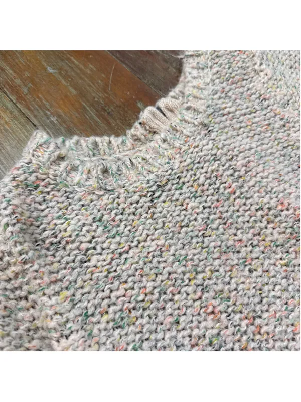 Ruby Moon Chunky Knit Speckled Sweater Tunic Wool Blend Back Zip Medium - Image 5