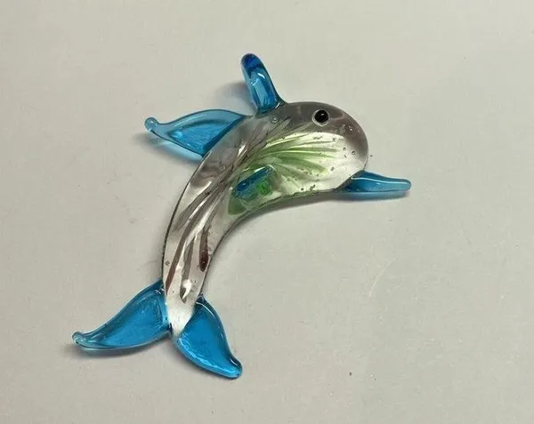 Handmade Dolphin Costume Pendant / Charm Blown Art Glass - Image 3