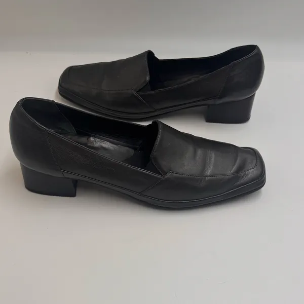 Rangoni Italy Black Leather Block Heel Loafers Womens 10.5 - Image 4