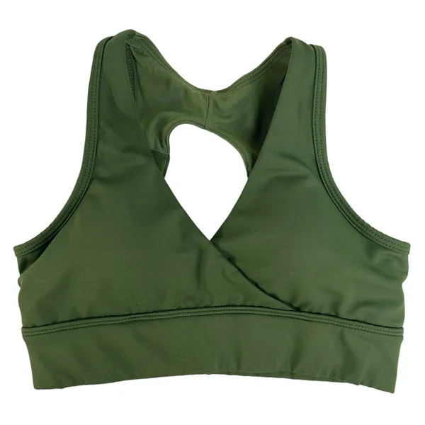 Titan Small Sports‎ Bra Medium Support Open Back Removable Padding Green Stretch - Image 2