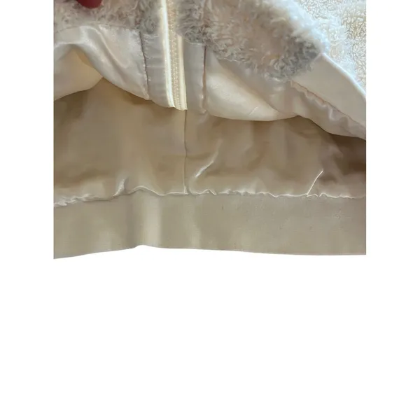 J.Crew Mercantile Fuzzy Sherpa Bomber Jacket Ivory Size Large Casual Cozy - Image 8