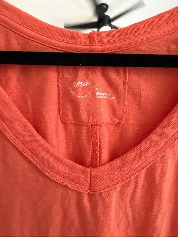 aerie Coral V-Neck Short Sleeve Tee - Image 2