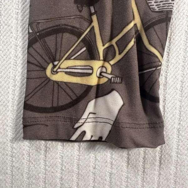 LuLaRoe Tall & Curvy TC Leggings Women’s Gray Floral Bike Coffee Print - Image 3