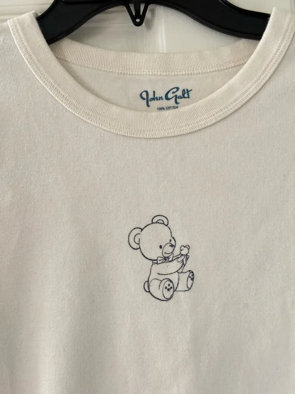 Brandy Melville John Galt Teddy Bear Baby Tee - Image 2