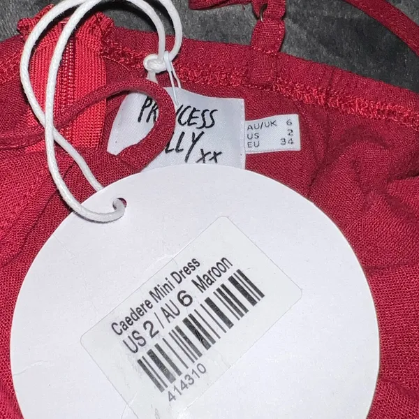 Princess Polly Caedere Mini Dress in Maroon Size 2 New with tag - Image 13