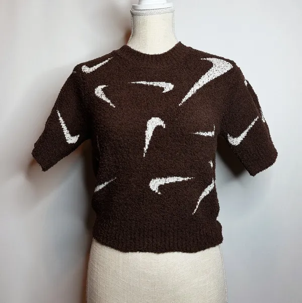 NWT Nike Phoenix Cozy Bouclé Knit Short Sleeve Top - Image 2