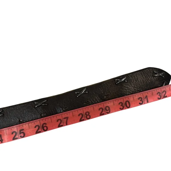 EXP Jeans Leather Belt Studded Whipstitch Brown Y2K Western‎ Grunge Small USA - Image 6