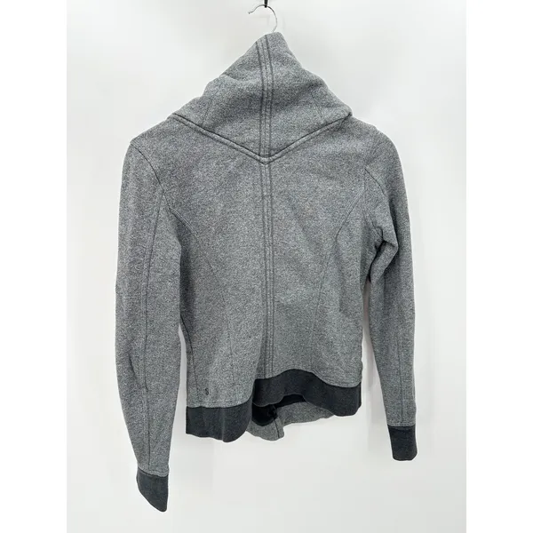 Lululemon Jacket Women 8 Grey Karmacollected Collared Cotton Fleece‎ Super Soft - Image 2
