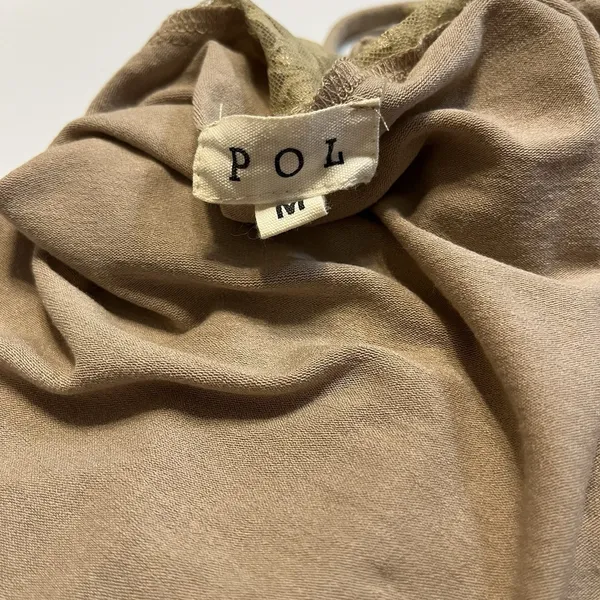 POL Y2K Cami Top Sz M Lace Edge Capsule‎ Flowy Boho Fairy Feminine Camel - Image 4