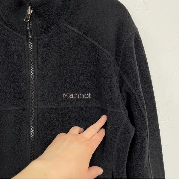 Marmot Black Fleece Full Zip Jacket Lightweight Women’s Medium Fall Casual - Image 3
