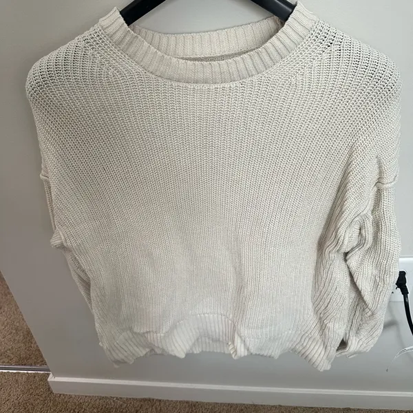 American Eagle Outfitters Cream Crew Neck Sweater - Image 2