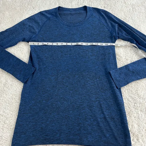 Lululemon Womens Long Sleeve Swiftly Blue Activewear Top 12 Yoga Sports Preppy - Image 4