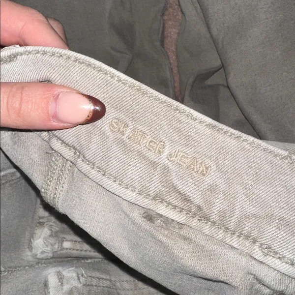 American Eagle Green Gray Stretch Skater Jeans - Image 7