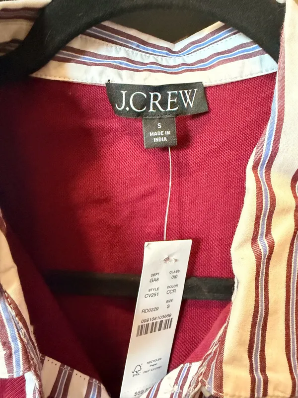 J.Crew Burgundy Polo Layered Tee  - Image 5