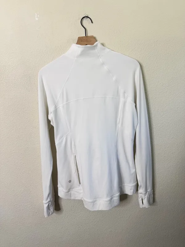 Lululemon Outrun the Elements 1/2 Zip White Womens Size 12‎ - Image 6