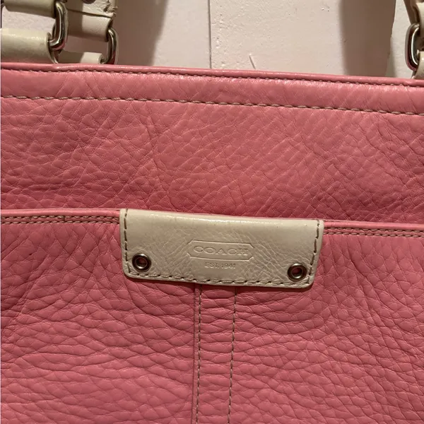 COACH Large Hamilton Pink Pebbled Leather Tote Bag - Image 3