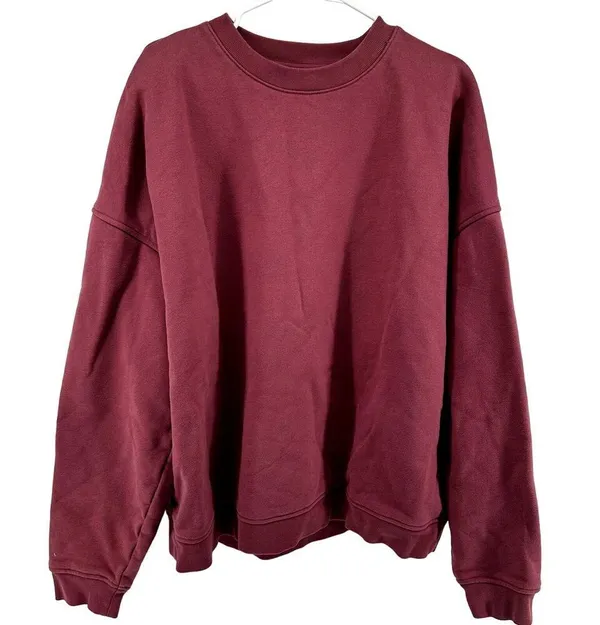 Alo Renown Heavyweight Crew Neck Pullover Sweatshirt Oversized Unisex Pink XL - Image 2