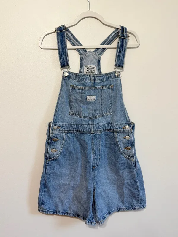 Vintage Levi’s Mom Shortalls Denim Overalls Size Small Women’s Blue y2k - Image 2