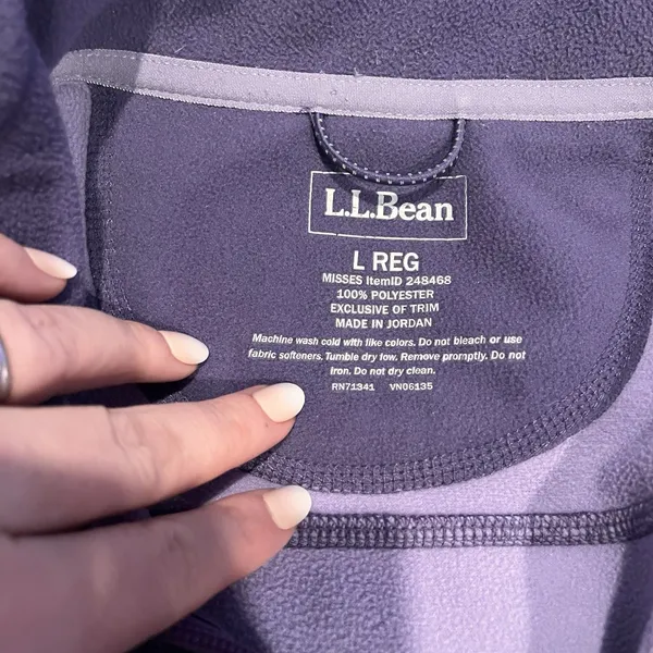 LL Bean Jacket Women’s Large Purple Polartec Full Zip Fleece Vest Outdoor Hiking - Image 9