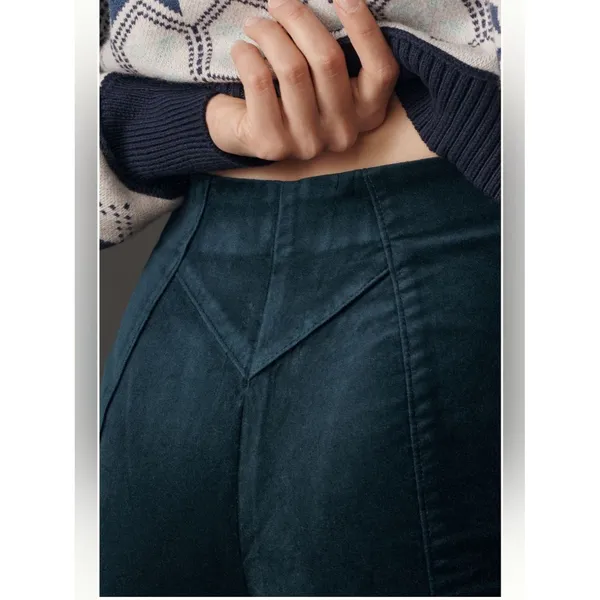 Anthropologie Maeve High-Rise Split-Front Velvet Skinny Pants - Image 4