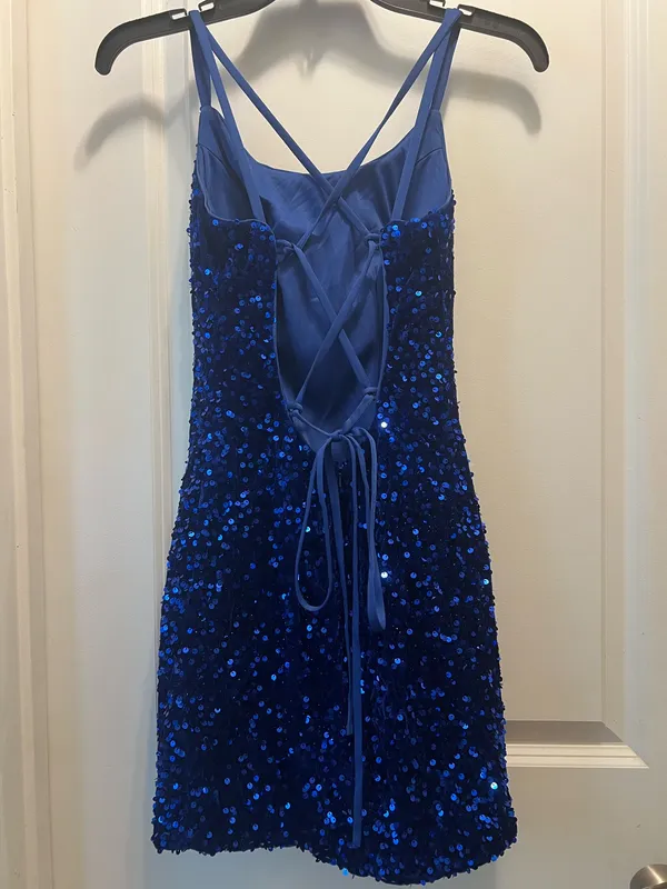 Amazon Blue Sequence Dress - Image 2