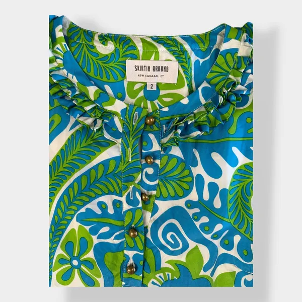 Skirtin Around Tropical‎ Floral print Silk dress Size 2 - Image 2