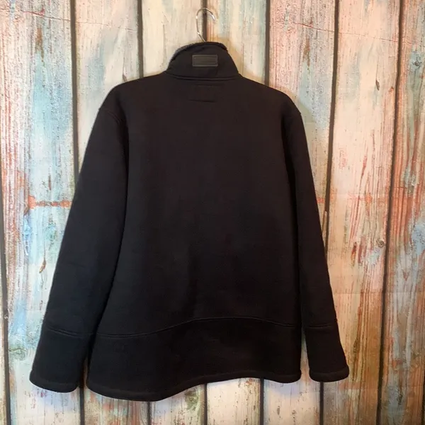 Ralph Lauren Lauren Ralph Lauren Black Heavy Lined Faux Suede Zip Jacket Size L - Image 5