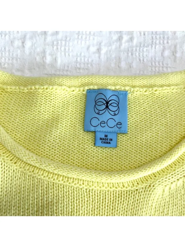 NWT Cece Rolled Neck Mellow Butter Yellow Sweater M Coastal Pastel Casual Girl - Image 3
