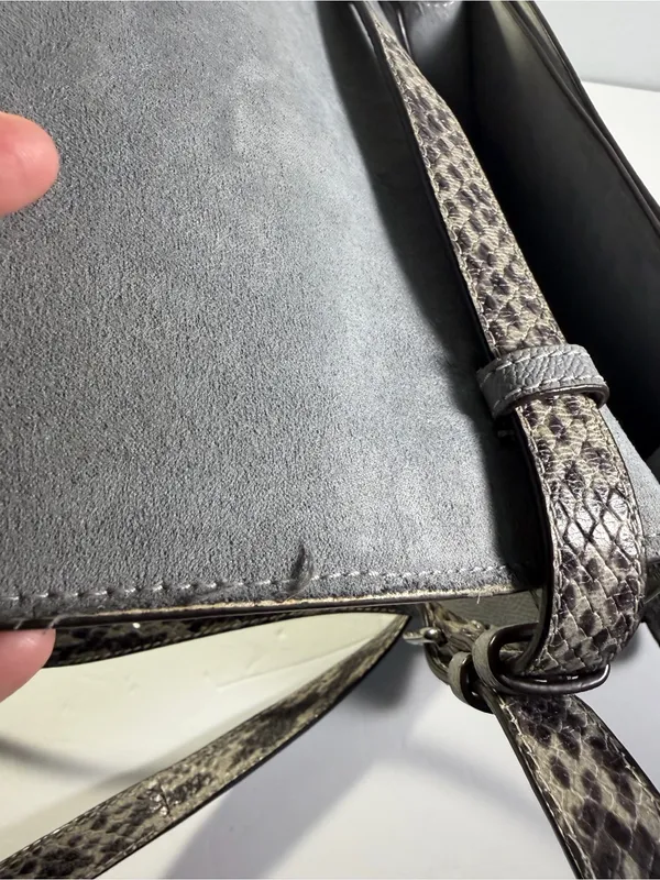 Coach Gray Leather Crossbody Bag - Silver Logo - Image 15