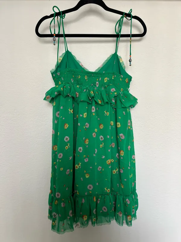 Floral summer dress short Green - Image 5