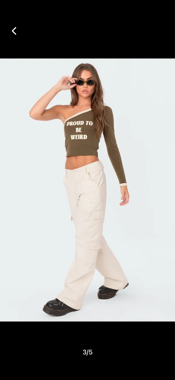 Edikted Pants Cargo Beige - Image 3