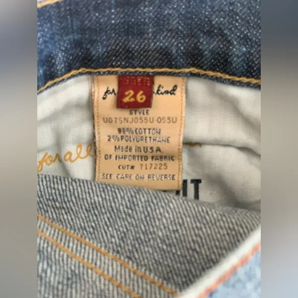 7 For All Mankind Blue Low-Rise Boot-Cut Jeans. Size-26. Boho Revival - Image 5