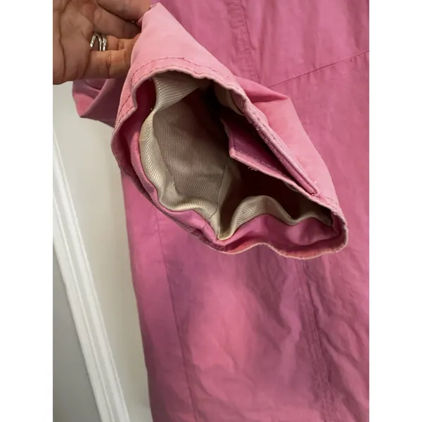 Coach Bubble Gum Pink Sz: L Single Breast Button Trench Coat. Lined w/ Logo - Image 16