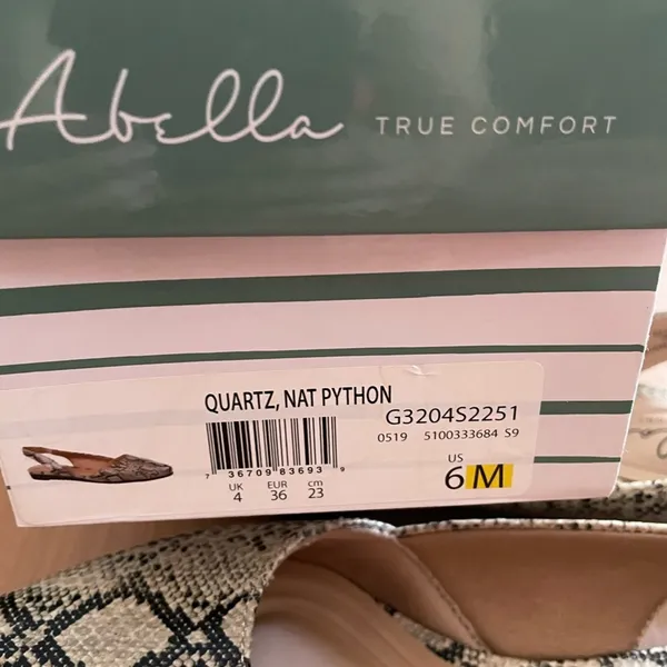 Abella Beige Snakeskin Slingback Flats Black Size 6 - Image 8