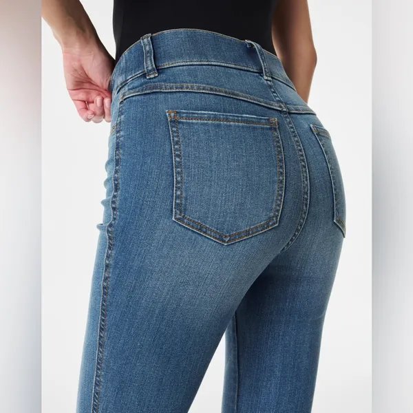 SPANX SPANXshape EveryWear Pull‎ On Flare Jeans Vintage Indigo Size Large - Image 5
