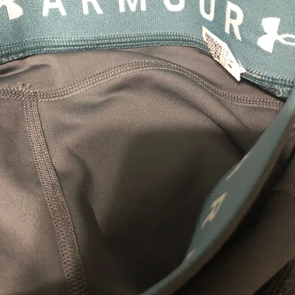 Under Armour grey teal compression cropped leggings size‎ medium activewear - Image 10